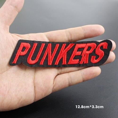 20pcs/lot Punkers red patches for clothing embroidery badges iron on patchwork DIY Sticker