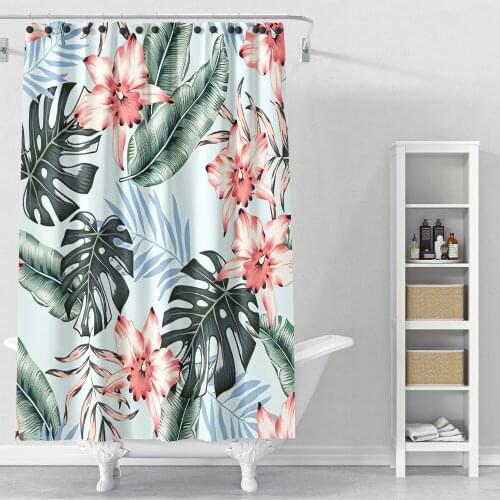 3D Print Summer Vacation Tropical Plants Style Waterproof Shower Curtains Home Decoration Bathroom Toilet Door Curtain Adult