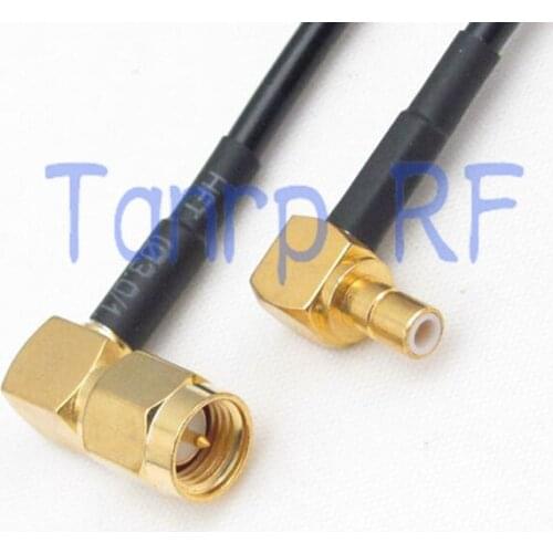 6in SMB male plug to SMA male both right angle RF connector adapter 15CM Pigtail RG174 coaxial jumper extension cord cable