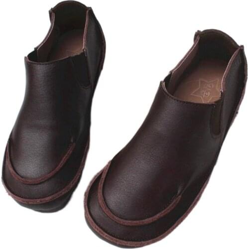 Womens Slip on Shoes Autumn Womens Flat Shoe Round toe Ballet Flats 100% Genuine Leather Ladies Loafers Female Footwear