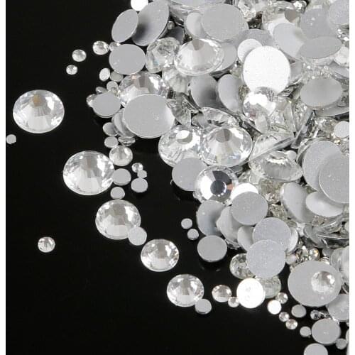 Glitter Rhinestones Crystal Non Hot Fix Silver FlatBack Strass Sewing Fabric Garment Glass Strass Rhinestone Nail Art Stone