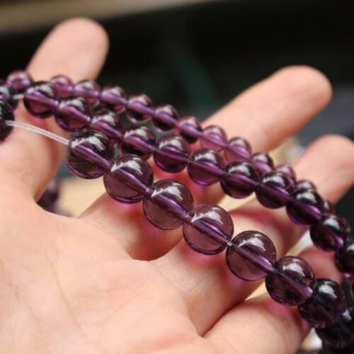 38cm/Strand 6 8 10mm Glass Beads Round Simply Clear Purple color Fashion Beads for Bracelet Necklace Earring jewelry making