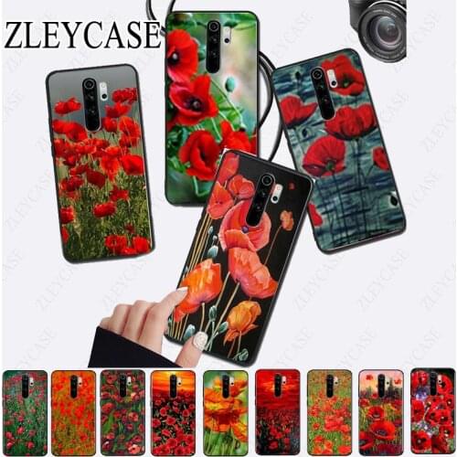 Red Poppies flowers Newly Arrived Black Cell Phone Case for redmi note8pro note7 note5 note6pro 7A 8A 8 note9s note9pro Cover