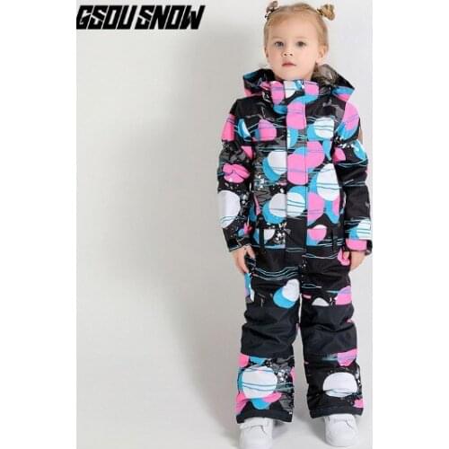 3-6 Kids Black Ski Jumpsuit Childrens Waterproof Snowboarding Set Girls One-Piece Ski Suit All-In-Ones Onesie Outing Costume