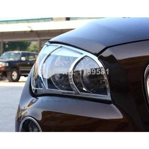 For BMW X1 2010 2011 2012 2013 2014 2015 ABS Chrome Decorate Front Head Light Headlight Lamp Cover Trim Molding Frame