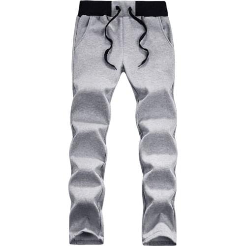 Mens Sports Leisure Straight Spring Model Of Pure Color Loose Trousers Have Belt