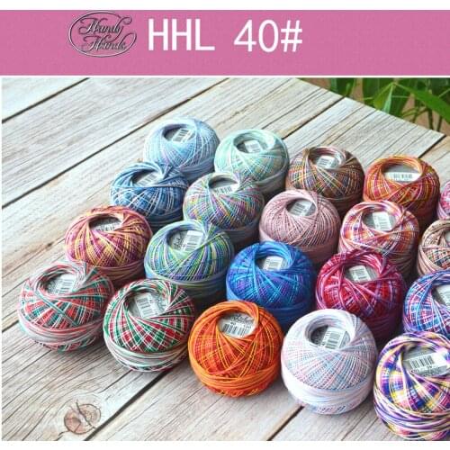 HHL cotton lace line Woven Crochet hook /Shuttle thread NO.40 dyed series 25g/roll 274meters thickness 0.3-0.4mm 101-123