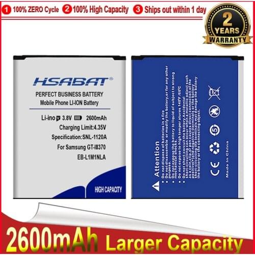 HSABAT 0 Cycle 2600mAh EB-L1M1NLA, EB-L1M1NLU Battery for Samsung GT-I8370, GT-I8750, SCH-i930, SGH-T899M Accumulator