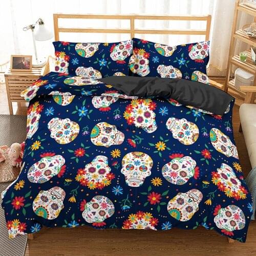 3D Skull Bedding Set Duvet Cover Single Twin Queen King Size Bed Cover 2/3pcs 240 X220 Bed Cover Deluxe Adult Room Decor