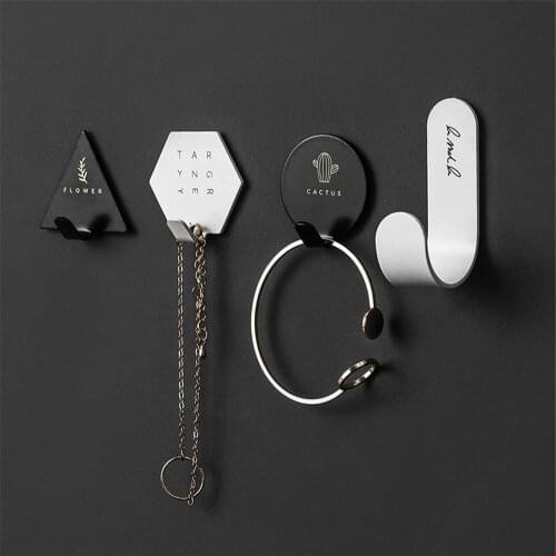 4pcs Stainless Steel Hook Hanger Free Punching Wall Door Adhesive Hangers Key Hooks Holder Decorative Hook Coat Hangers