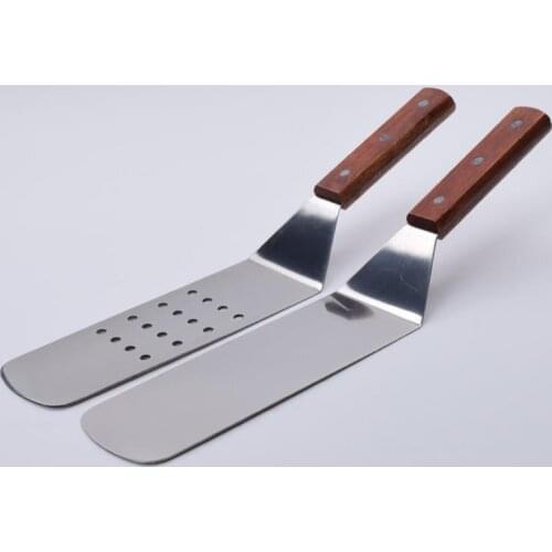 Stainless Steel Grill Spatula Wood Handle Griddle Spatula Steak Frying Shovel Grill Turner Steak Fried Shovel Cooking Gadgets