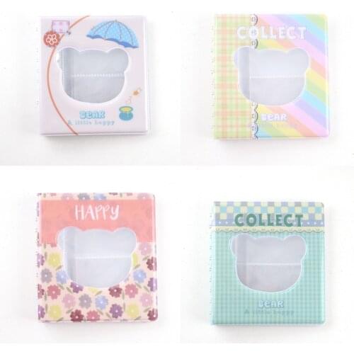 68 Pockets small photo album Cartoon Bear 3 Inch Photocard Holder Name Card Book Photo Album Card Photocard Name Card ID Holder