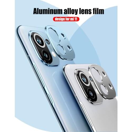 Aluminum Alloy Metal Camera Lens Cover For Xiaomi Mi 11 Full Glue Cover Protective Camera Glass Lens For Xiaomi Mi 11 Mi11