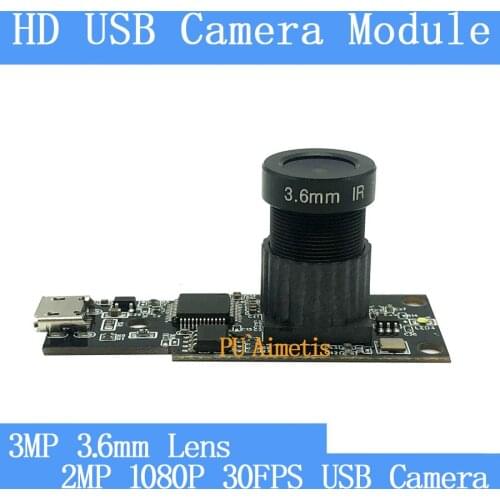 PU`Aimetis 3MP 3.6mm CCTV Industry Android interface 30FPS USB Camera module HD 2MP 1920*1080P Mini Surveillance camera