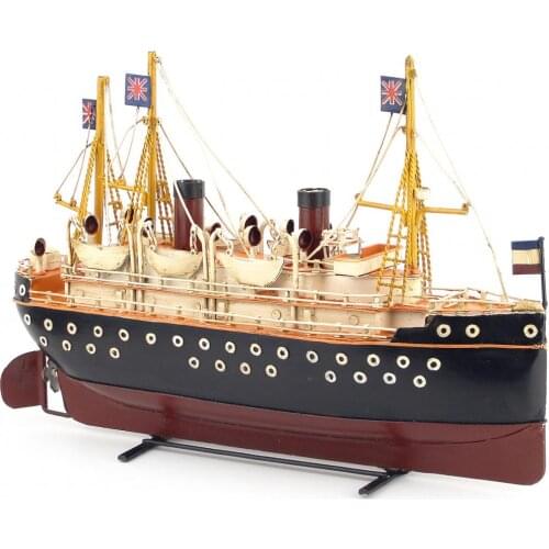 Old ship model Home Decorations Vintage iron art boat model sailboat crafts ship model sailboat window Decoration props retro