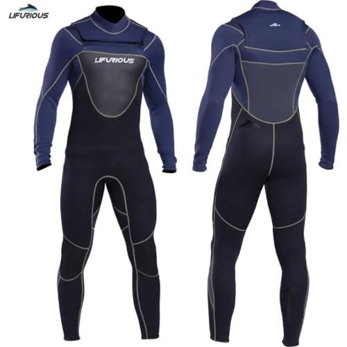 3MM Mens Neoprene Wetsuit Scuba Diving Wetsuit For Swimming Snorkeling Surfing Front Zipper Free Diving Warm Wetsuit