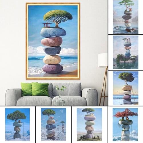 DIY 5D Diamond Painting Landscape Cross Stitch Kit Full Embroidery Mosaic Art Picture Rhinestones Crystal Crafts Wall Decor