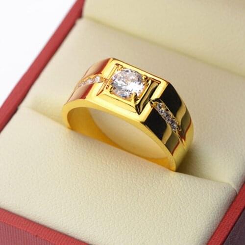 Charming 24Kgold-plated ring mens aggressive opening ring