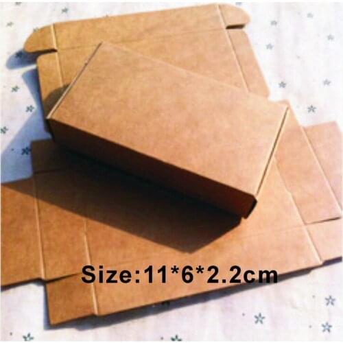 Wholesale 1000PCS/LOT Size 11*6*2.2cm Kraft Paper Box Free Print 1 Color LOGO Paper Gift Box