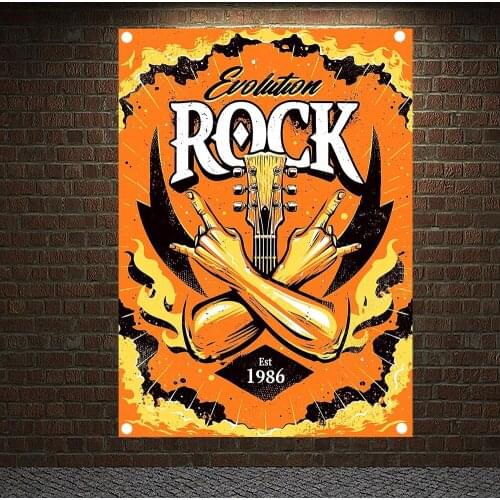 Rock and Roll Band Singer Music Posters High Quality Print Art Canvas Banner Four-hole Flag Background Wall Hanging Home Decor U