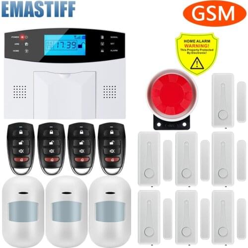 Wireless APP SIM GSM Home Burglar Security LCD Keyboard GSM Alarm System Sensor kit English,Russian,Spanish Voice