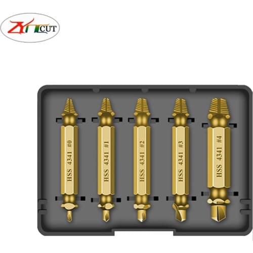 Ti plating Damaged Screw Extractor Drill Bit Set Stripped Broken Screw Bolt Remover Extractor Easily Take Out Demolition Tools