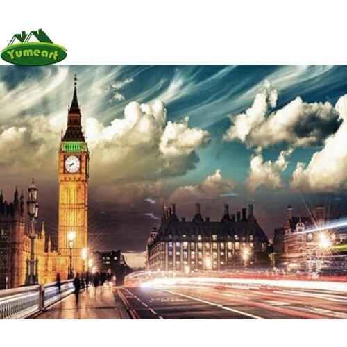 YUMEART DIY Mosaic Diamond Embroidery Landscape Full Square Drill Decoration Home Wall Art Diamond Painting Cross Stitch Big Ben