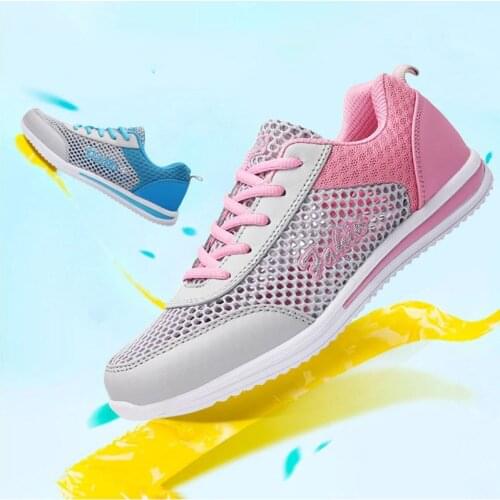Large Mesh Hollow Womens Vulcanize Shoes Summer Breathable Woman Sneakers Comfortable MD Soft Sole Female Sports Casual Shoes