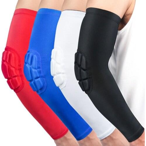 DAYSELECT 1PCS Hexagon Anti-collision Arm Guard Sports Safety Elbow Pads Arm Warmers Sports Arm Elbow Support Basketball Fitness