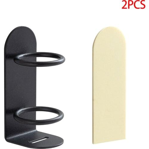 2 Pcs Toothbrush Storage Rack Wall Mounted Toothbrush Holder Iron Draining Bathroom Shelf, Black