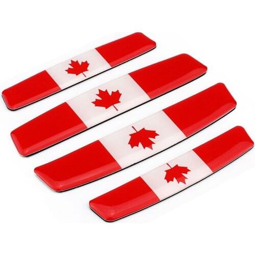 4Pcs/Set Car Door Edge Guards for Canada Flag Anti-Collision Sticker Edge Bar Crash-Proof Anti-Scratch Car Protector