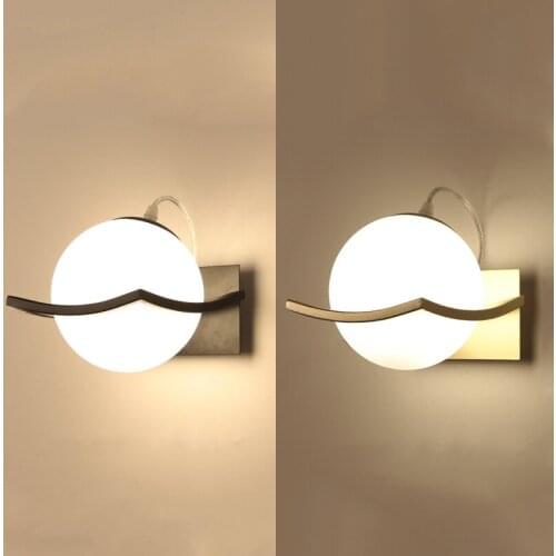 American Creative Wall Lamp Modern Glass Wall Sconce Wall Lights Fixtures Balcony Bedroom Bedside Aisle Stair Home Lighting