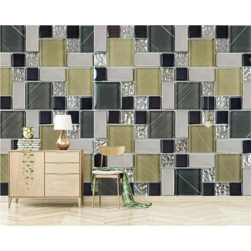 Beibehang Custom wallpaper mural photos simple geometric square marble mosaic 3d stereo TV background wall painting