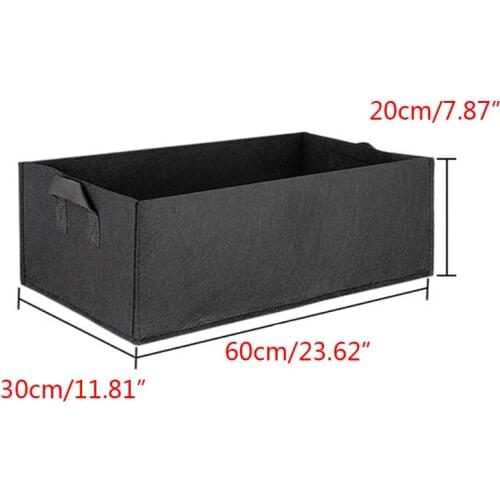 4pcs Large Rectangular Vegetable Grow Bags Garden Nursery Planting Flower Pot R7RC