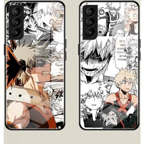 My Hero Academia Manga Phone Case Glass For Samsung Note 8 9 10 20 21 Plus Ultra S8 S10 S10E S20 S21 FE Cover Fundas