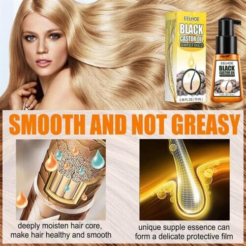 Black Castor Oil Hair Care Essential Oil Nourishes Hair Smooths Frizz Hair Essence Keratin Hair Treatment Shampoo Maroc Morocco