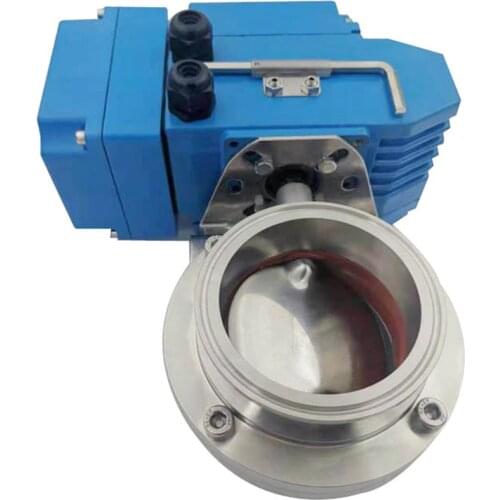 Electric Butterfly Valve Stainless Steel SS304 Sanitary Sanitary D981-X Electric Tri Clamp Butterfly Valve 19mm-108mm