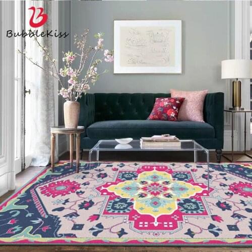 Bubble Kiss Nordic Style Flower Pattern Soft Carpets For Living Room Non-slip Home Decor Carpet Kids Room Carpet Floor Mats