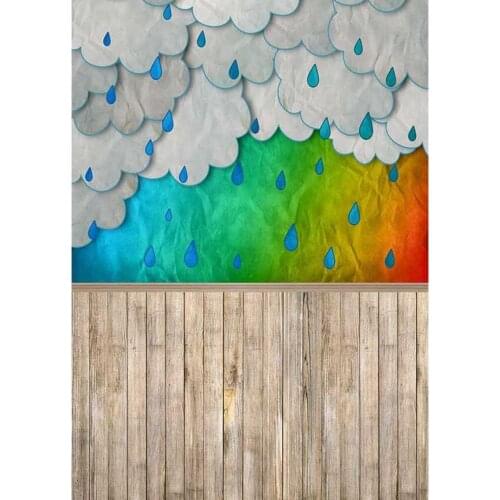 LIFE MAGIC BOX Backdrops Ballerina Party Cloud Raindrop Wood Floor Take Photo Backgrounds