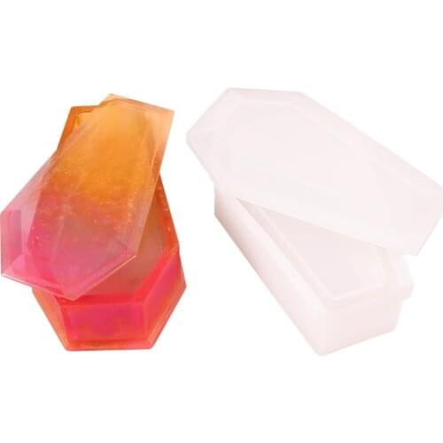 Coffin Shape Silicone Mold Vampire Coffin Trinket Storage Box Craft Jewelry Making Crystal Epoxy Resin Mould for Halloween
