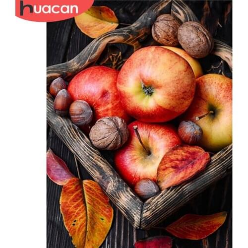 HUACAN 5D DIY Diamond Painting Kit Fruit Diamond Embroidery Sale Apple Pictures Of Rhinestones Mosaic Home Decor