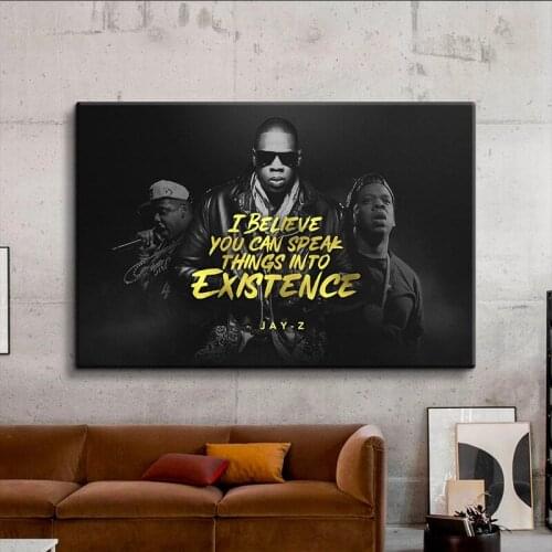 Jay-Z Hip Hop Legends High Quality Canvas Painting and Poster Print Wall Art Home Decor Modern Art Motivational Quote Cuadros