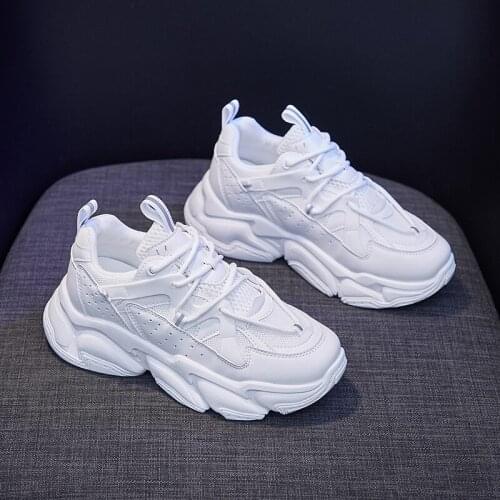 Womens Chunky Sneakers Thick Bottom Platform Vulcanize Shoes Fashion Breathable Casual Running Shoe for Woman Female 2021