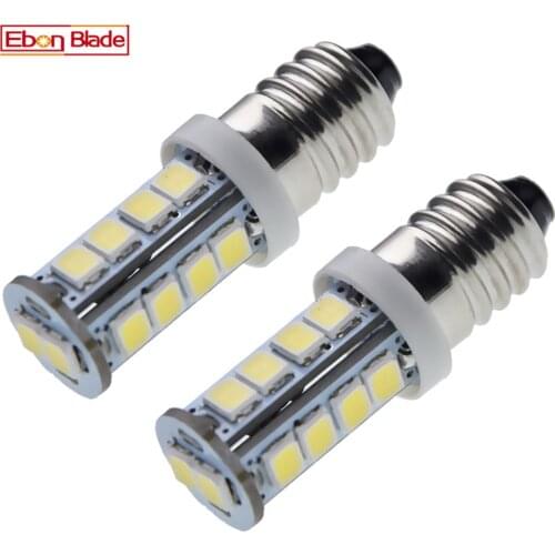 Pair White E10 Screw LED Upgrade Bulb 2835 18SMD Emergency Light Lamp Super Bright For Torch Flashlight Bike Motor 6V 12V 24V DC