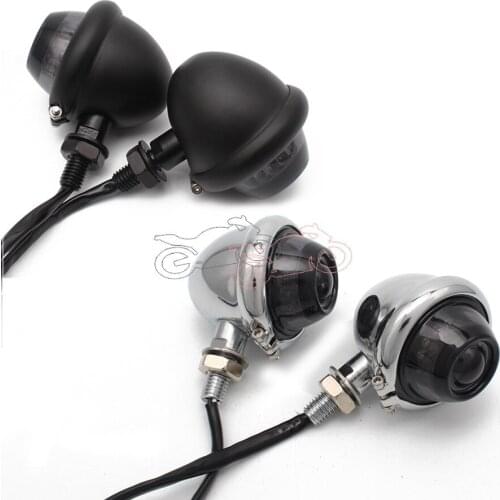 Motorcycle Aluminium Retro LED Turn Signal Light Vintage Indicator Amber Lamp Universal for Harley Cafe Racer Honda Yamaha