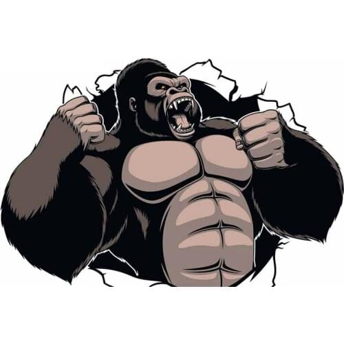 13cm X 9cm for Cartoon Gorilla Car Decals Bumper Windshield Stickers Decoration Waterproof Sunscreen