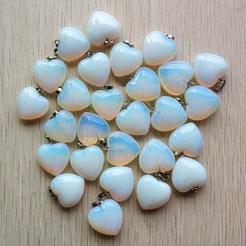 Wholesale 36pcs/lot new fashion high Quality opal stone pink thick heart charms pendants for DIY jewelry making free
