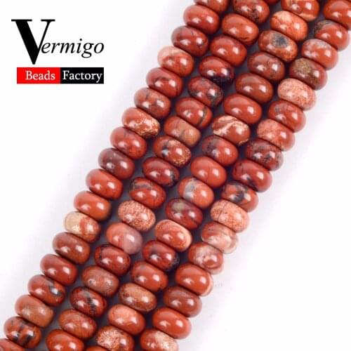 Wholesale 5x8mm Red Jaspers Abacus Accessories Beads Natural Stone Round Loose Beads For Needlework Jewelry Making Diy 15"