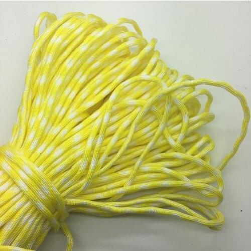 10yards/Lot Mix color Paracord Bracelets Rope 7 Strand Parachute Cord CAMPING HiKING Yellow+White
