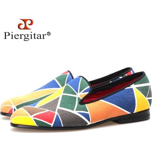 Piergitar new fasion colorful women shoes with tangram design women loafers casual and dress shoes woman flats size us5-us11